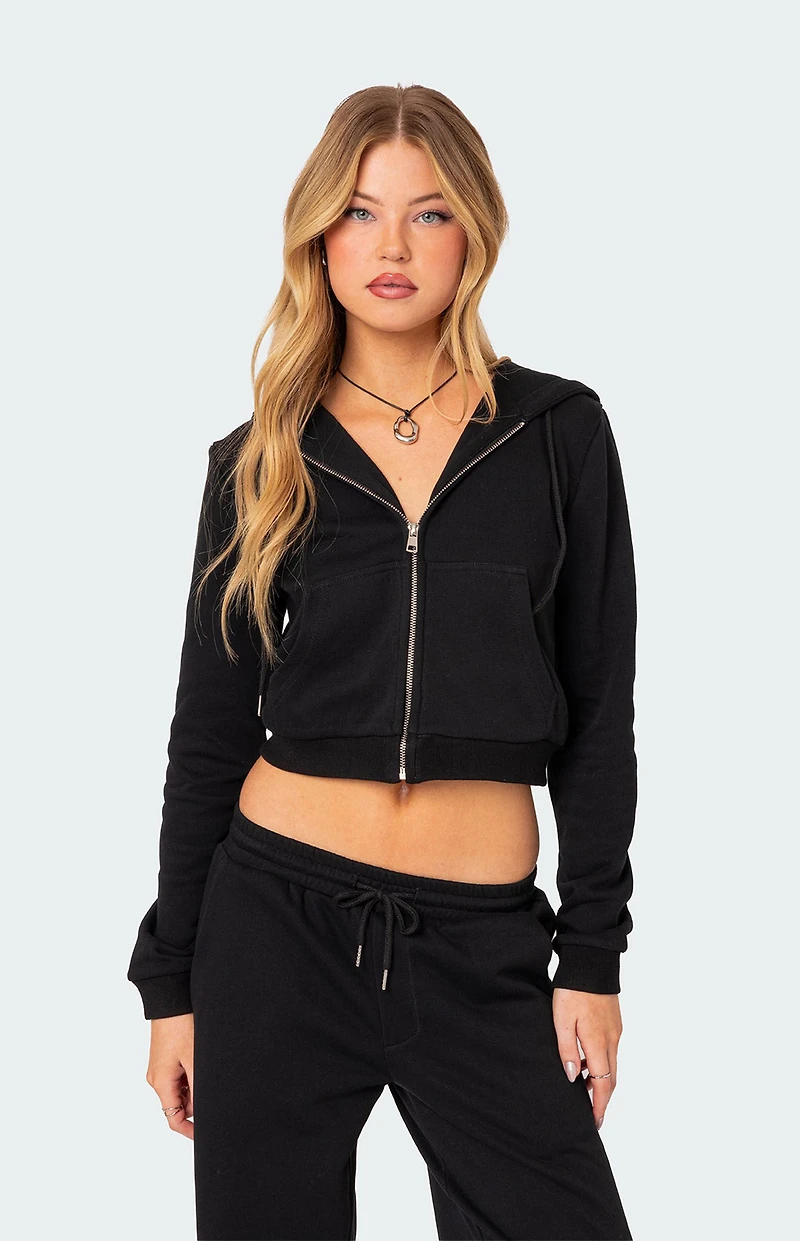 Edikted Annalise Zip Front Hoodie
