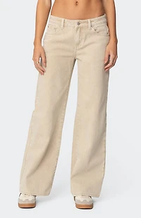 Edikted Leopard Star Low Rise Washed Jeans