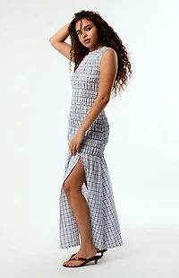 Daisy Street Plaid Lagoon Maxi Dress