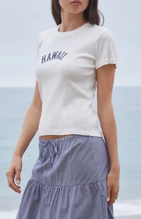 John Galt White Hawaii Embroidered T-Shirt