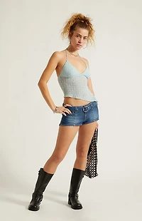 Third Charm Netted Asymmetrical Halter Top
