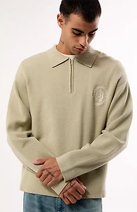 Pacsun Green Le Palais Quarter Zip Polo Sweater