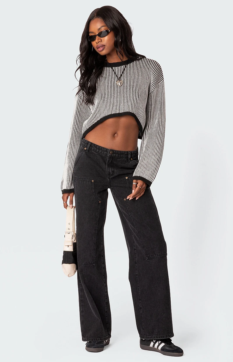 Edikted Gwenyth Textured Cropped Sweater