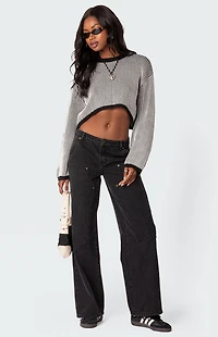 Edikted Gwenyth Textured Cropped Sweater