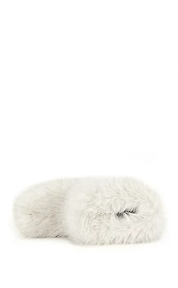 AZALEA WANG Women's Dipa Ivory Faux Fur Booties