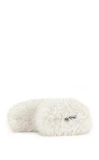 AZALEA WANG Women's Dipa Ivory Faux Fur Booties