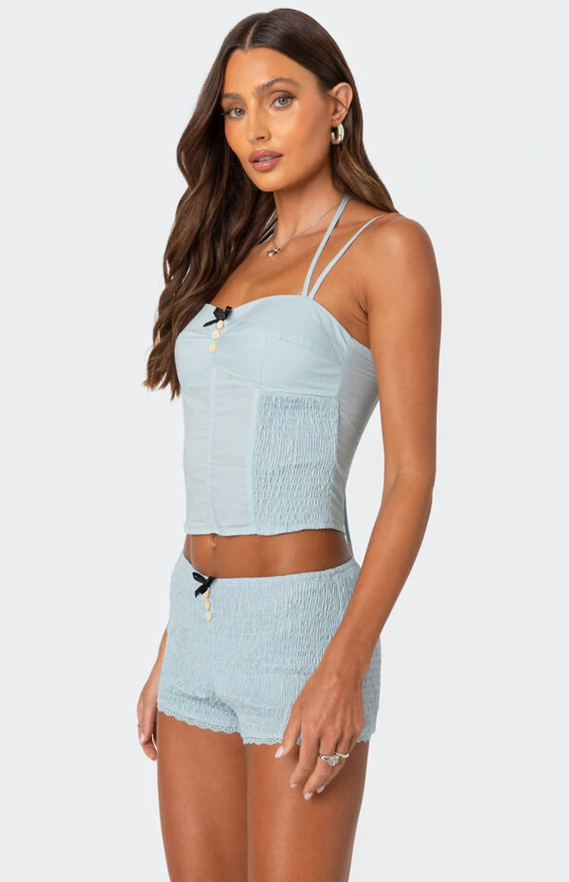 Edikted Saffron Side Scrunched Corset
