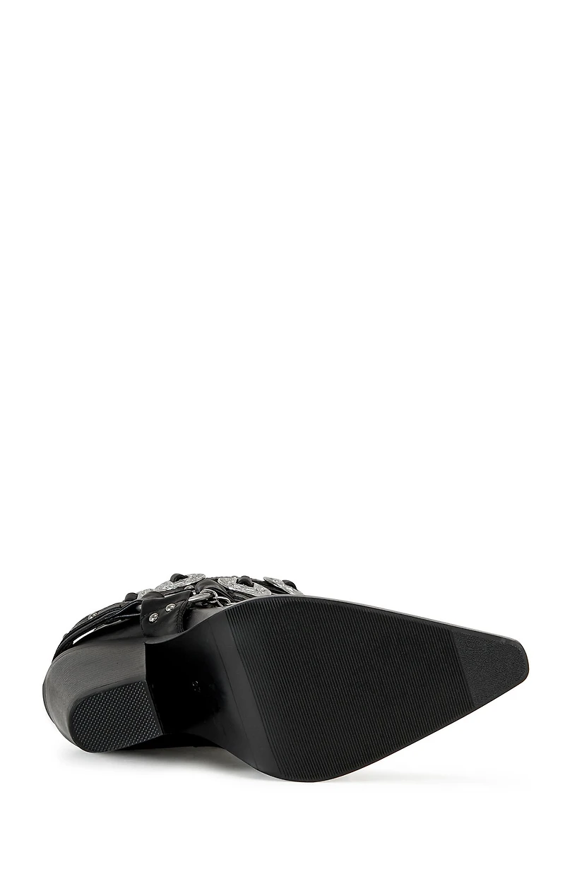 AZALEA WANG Women's Riggins Black Western Booties