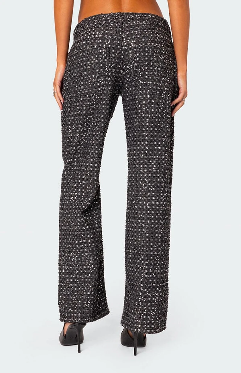 Edikted Nyah Sequin Loose Fit Jeans