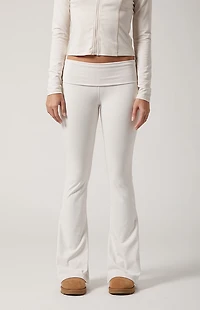 PAC 1980 WHISPER Active Fold-Over Waistband Flare Yoga Pants