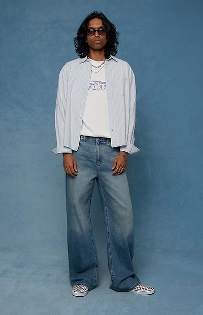 Pacsun Blake Extreme Baggy Jeans Medium Blue Tinted