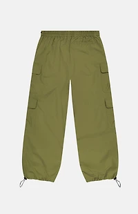 WeSC America Inc Olive Parachute Wide Leg Baggy Trousers