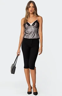 Edikted Janie Layered Polka Dot Mesh Top