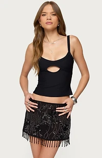 Edikted Karin Cut Out Ribbed Tank Top