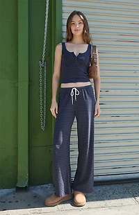 John Galt Blue & Black Striped Dalis Tank Top