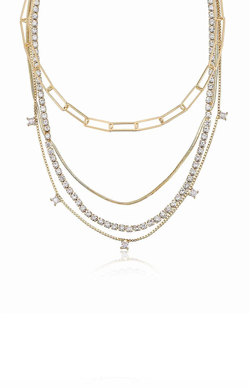 Ettika Mixed 18k Gold Plated Chain Necklace