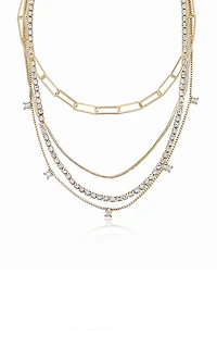 Ettika Mixed 18k Gold Plated Chain Necklace