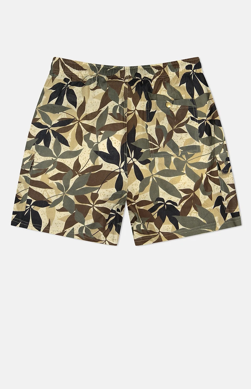 WeSC Olive Pachira Linen Utility Cargo Shorts