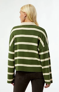 Rhythm Striped Rugby Polo Knit Sweater