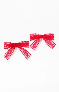 LA Hearts 2 Pack Gracie Lace Bow Clips