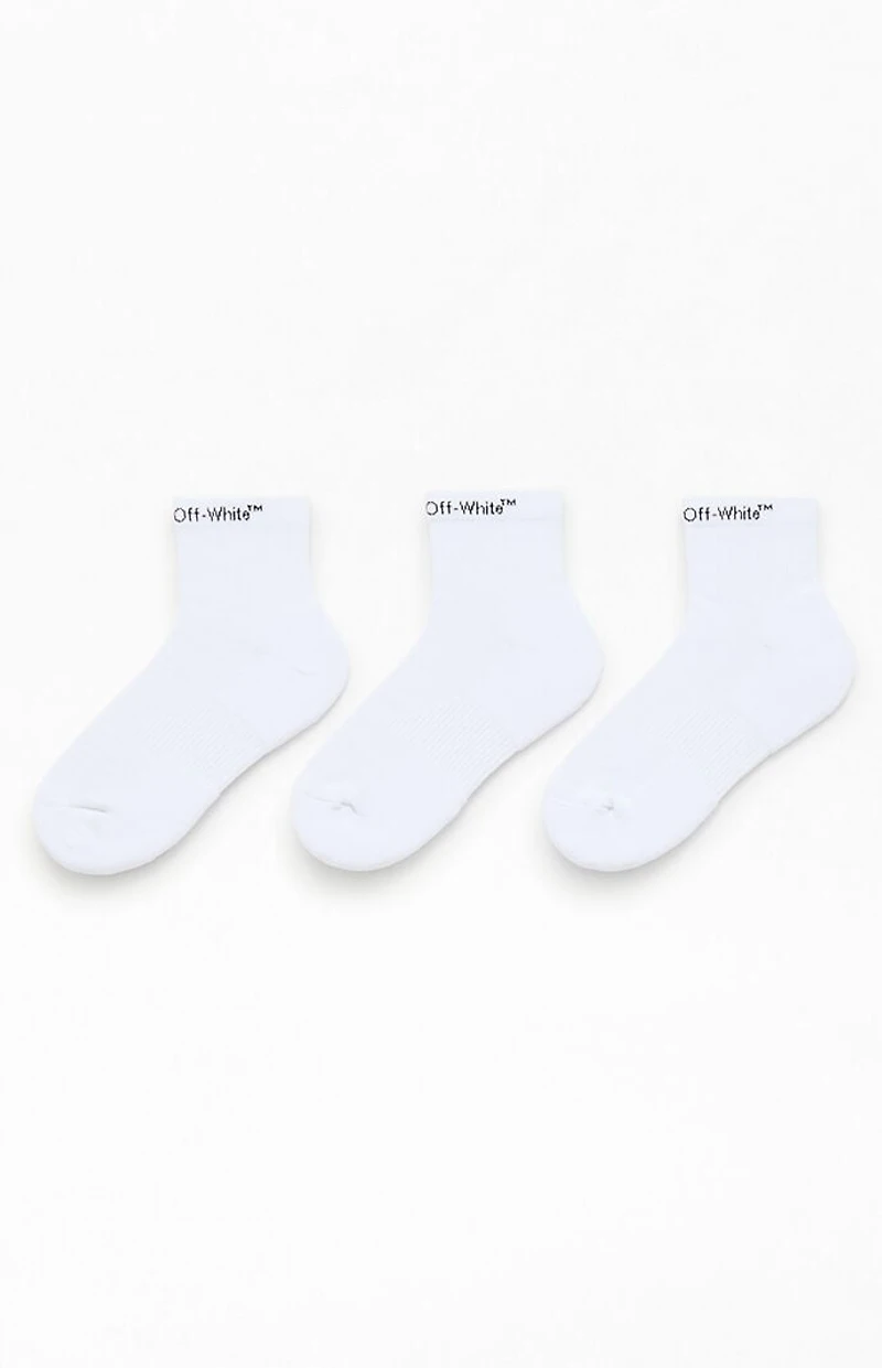 L/AB c/o Off-White 3 Pack Horizontal Quarter Crew Socks