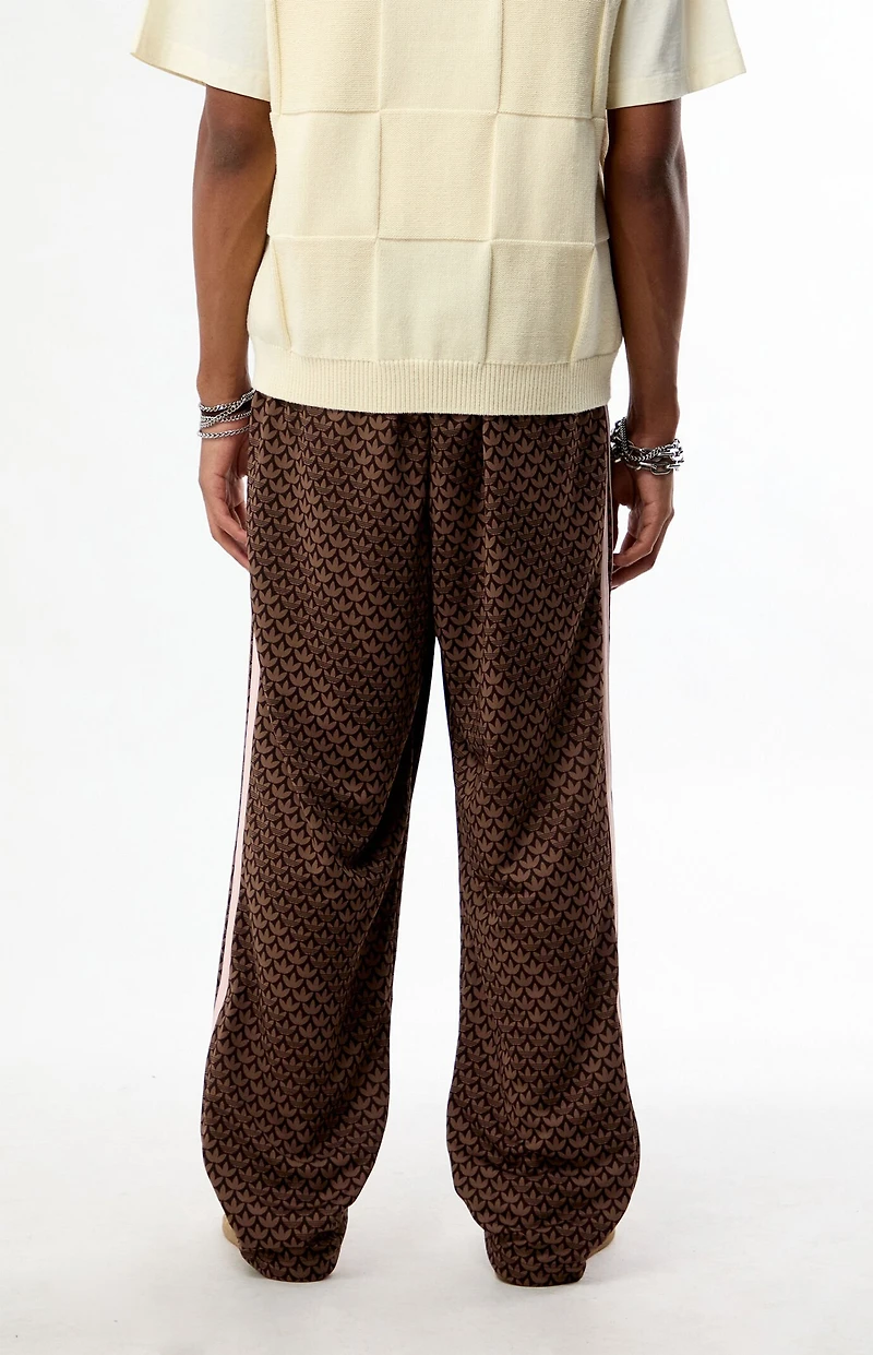 adidas Brown Firebird Monogram Loose Track Pants