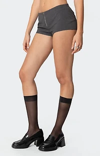 Edikted Allie Zip Up Micro Shorts