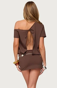 Edikted Dorie Off Shoulder Cut Out Mini Dress