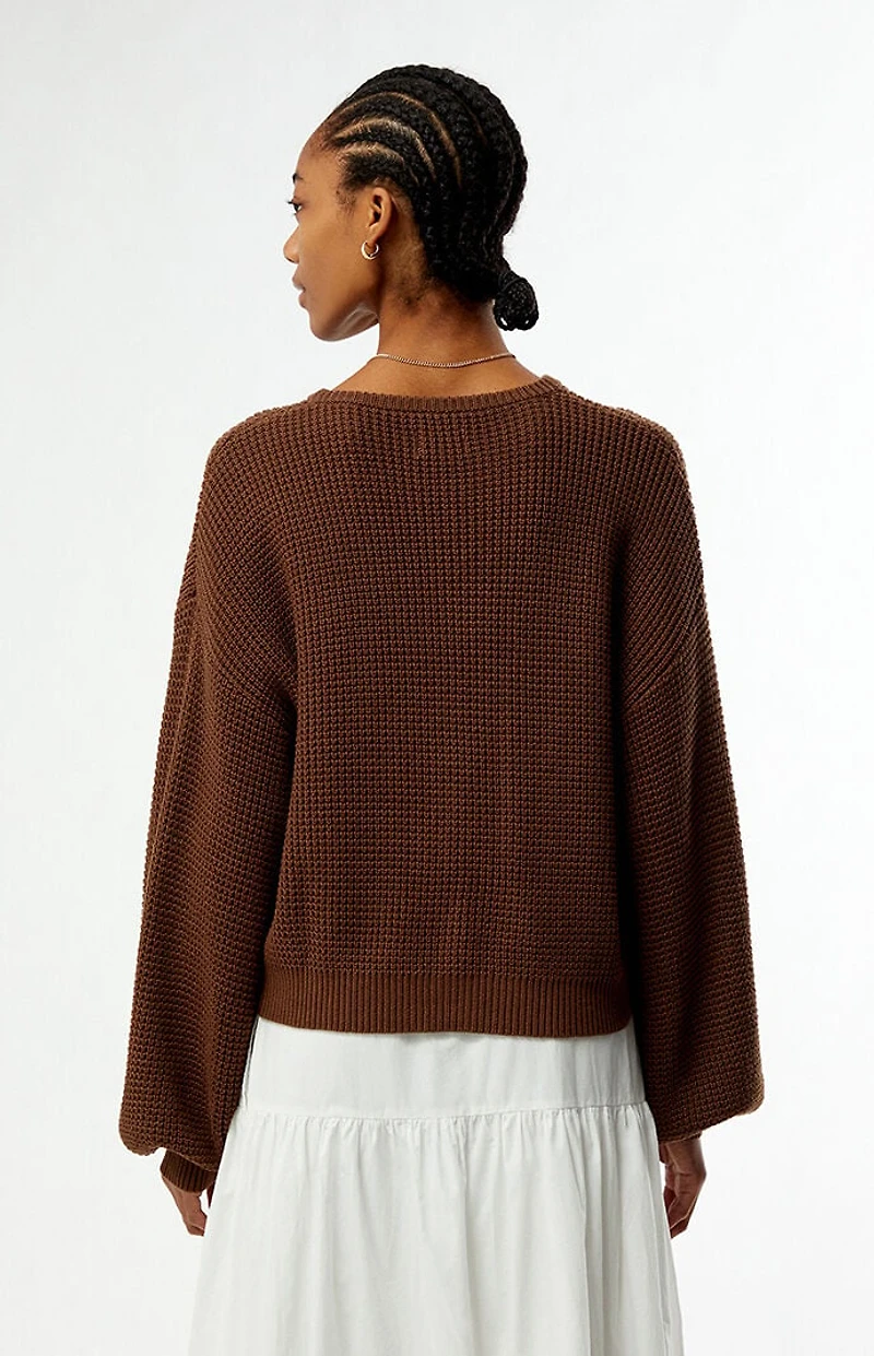 Rhythm Chocolate Classic Knit Crew Neck Sweater