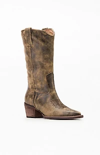 Steve Madden Women's Albany Leather Cowboy Boots