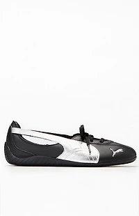 Puma Women's Black and Silver Speedcat Ballet Nova Sneakers