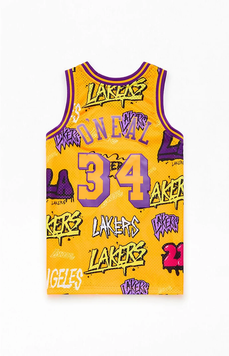 Mitchell & Ness LA Lakers Shaq Slap Sticker Jersey
