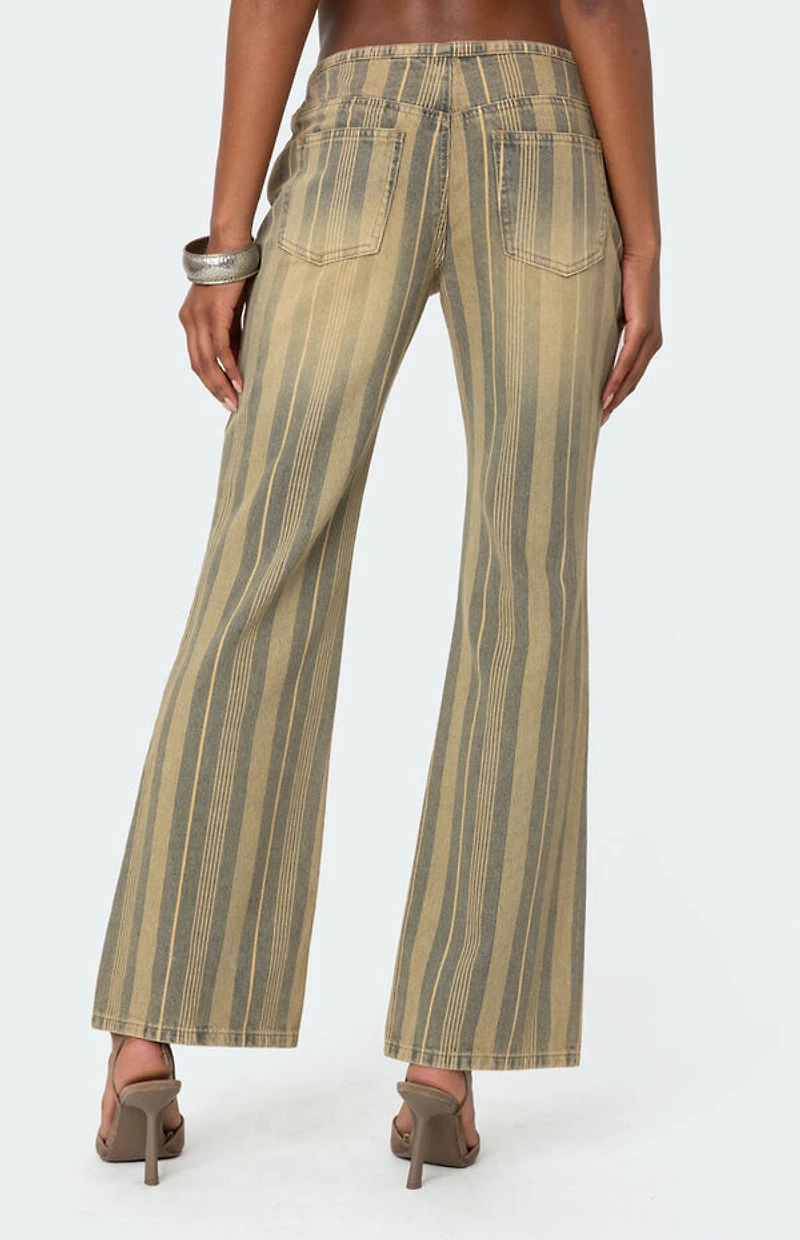 Edikted Eternity Pinstripe Flare Jeans
