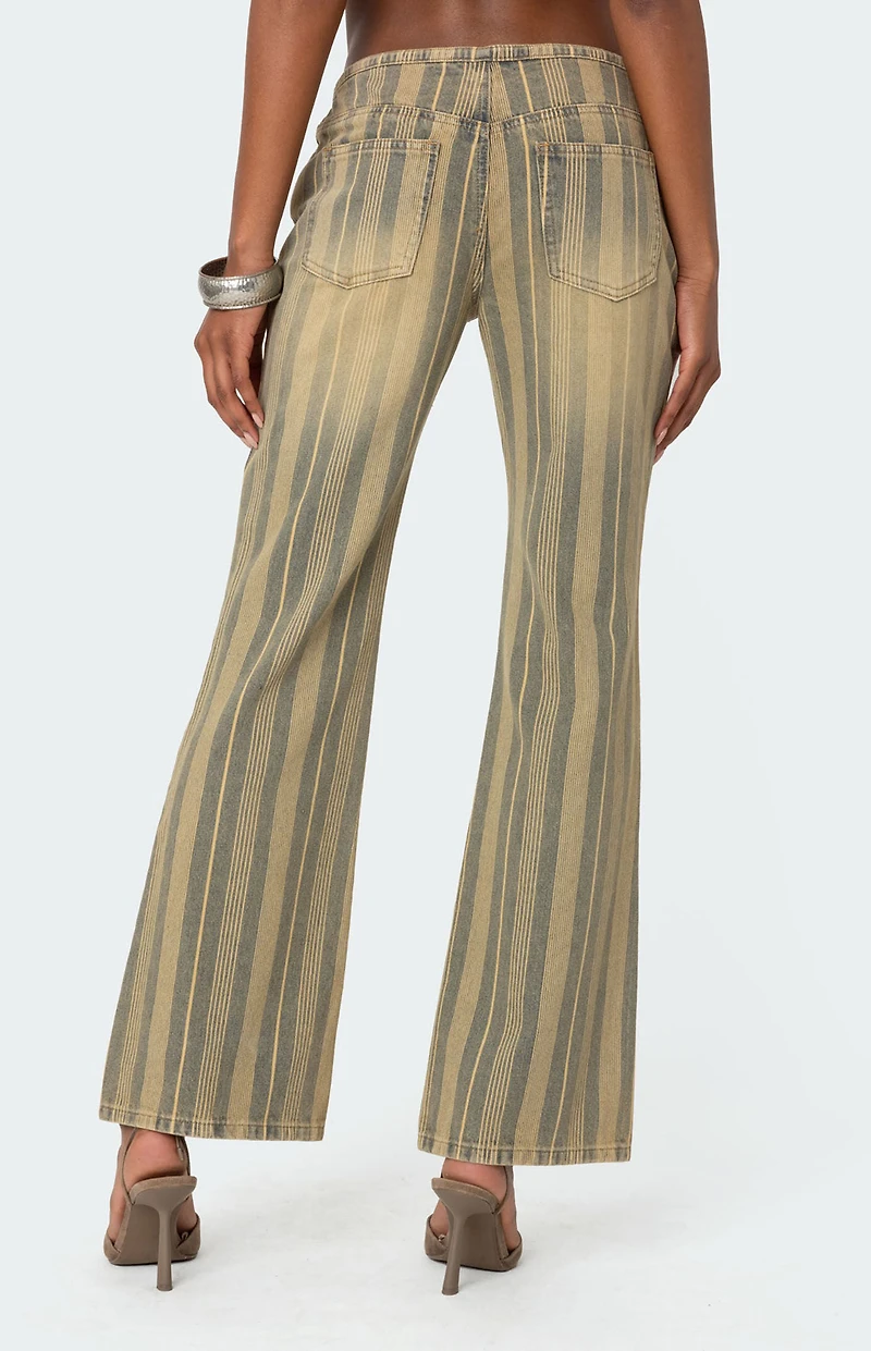 Edikted Eternity Pinstripe Flare Jeans