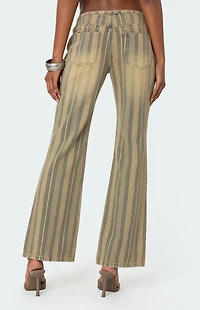 Edikted Eternity Pinstripe Flare Jeans
