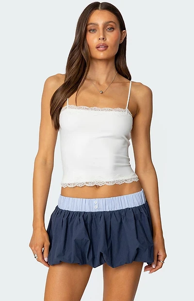 Edikted Cruella Lace Trim Tank Top