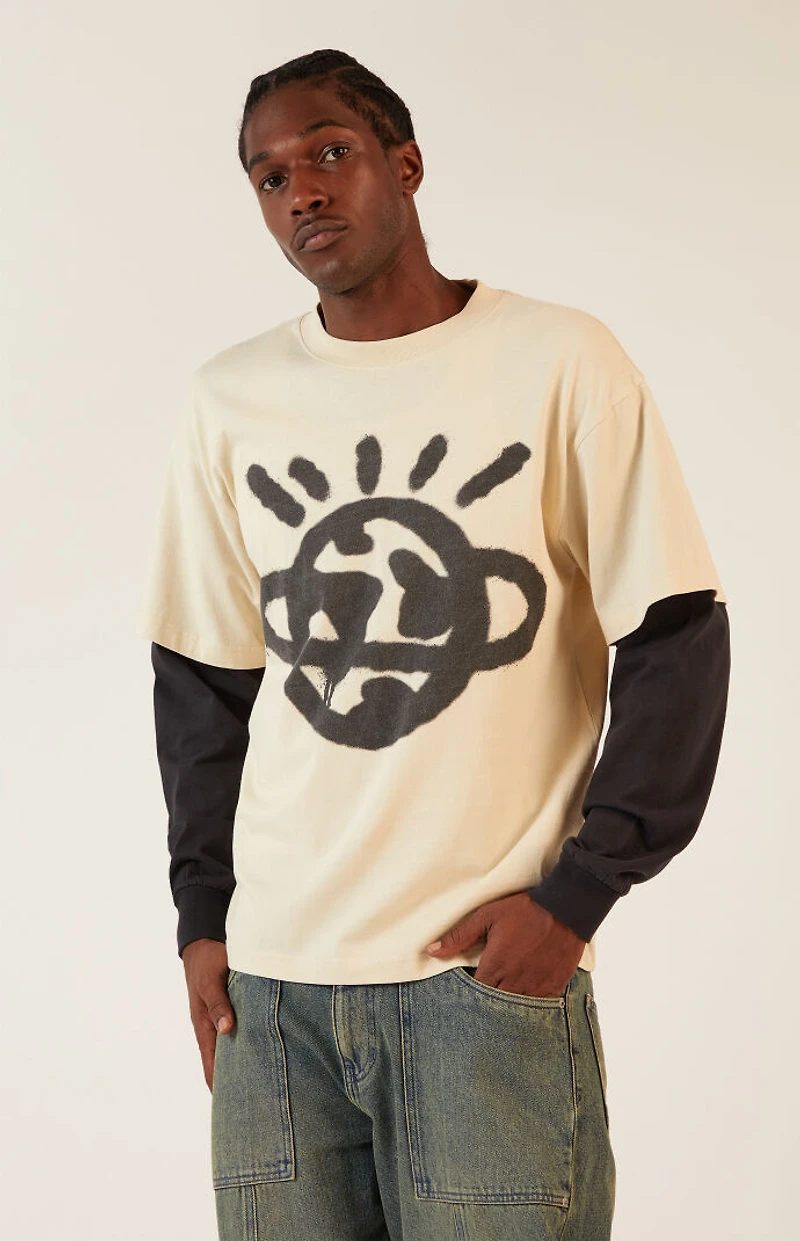 Pacsun Planet Layered Long Sleeve T-Shirt