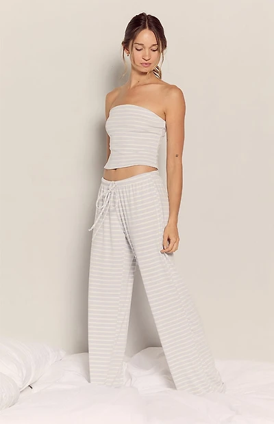 Your Favorite Blue & White Lounge Striped Baggy Pants