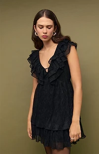 MINKPINK Greta Plisse Lurex Mini Dress