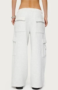 Edikted Petite Wide Leg Cargo Sweatpants