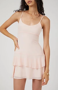 Beverly and Beck Ruffle Tiered Mini Dress