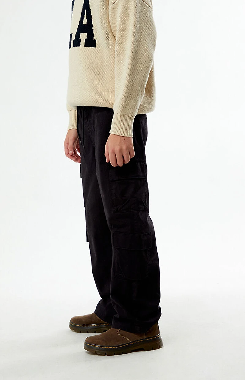Pacsun Kids Porter Baggy Pants Stretch E-Waist Cargo Black