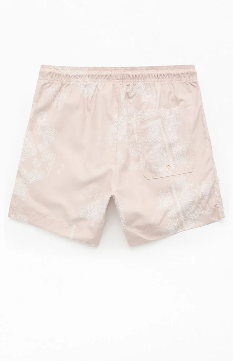 Pacsun Tan Blotch Bandana Eco 4.5" Swim Trunks