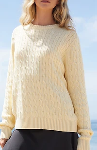 John Galt Yellow Cable Knit Sweater