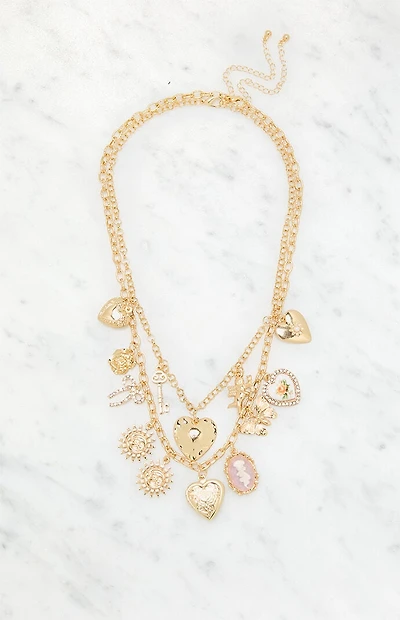 LA Hearts Holly Layered Charm Necklace
