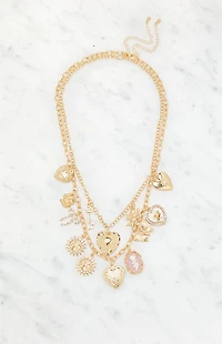 LA Hearts Holly Layered Charm Necklace