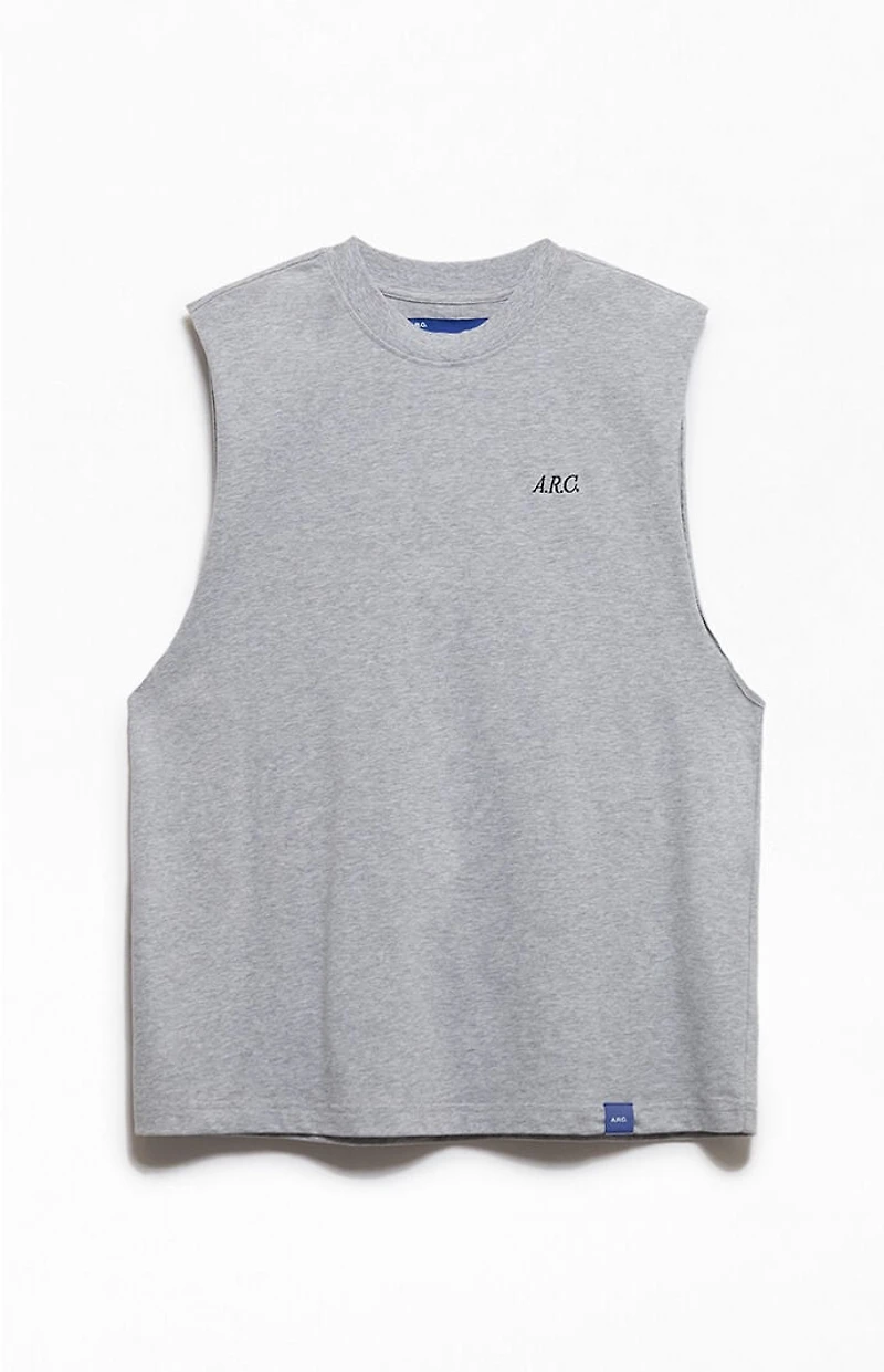 A.R.C. Heather Grey Standard Cut Off Muscle T-Shirt
