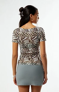 Third Charm Roxy Mesh Zebra T-Shirt