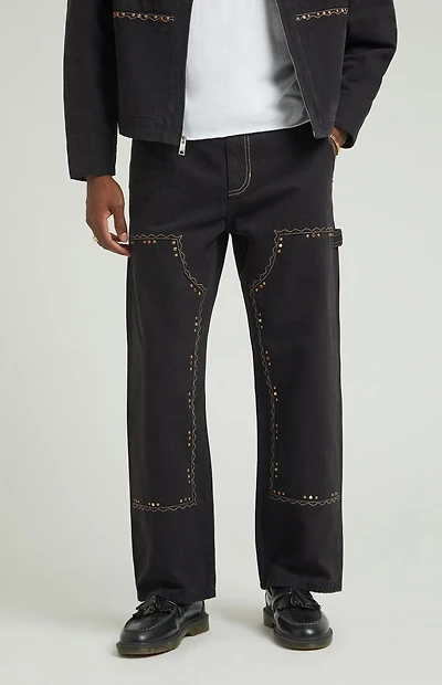 Pacsun Dylan Baggy Jeans Carpenter Embellished Black