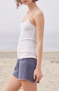 John Galt White & Blue Striped Bow Skylar Tank Top